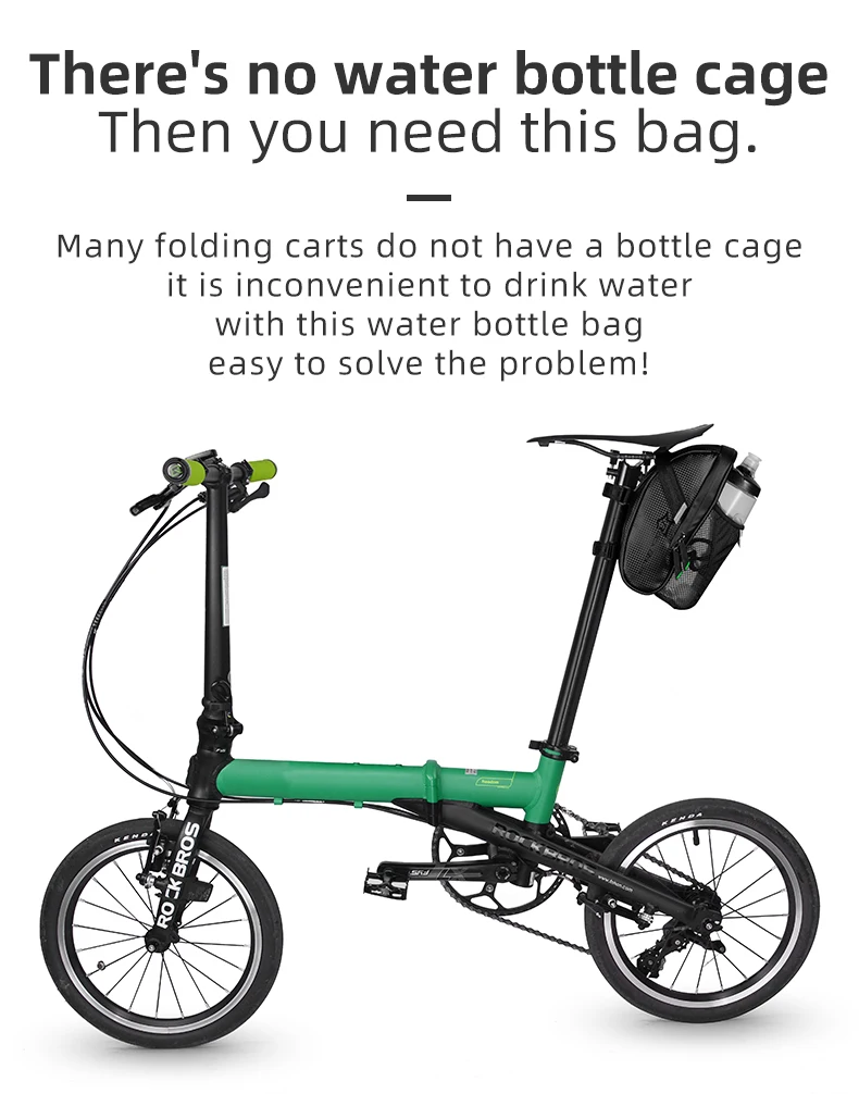 Rainproof Bike Saddle Bag Bicycle Rear Bags With Water Bottle Pocket Bicycle Ref
