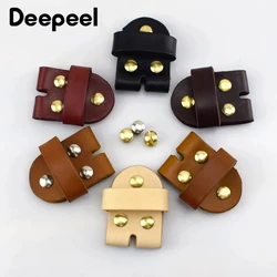1/4Pcs 3.8cm Men's Cowhide Loop Ring Connection Leather Craft Metal Buckle Pure Copper Rivet Decor Belt Tail Fixing Accessories