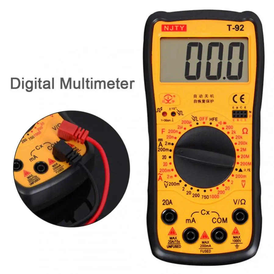 Professional Multimete  Current Resistance Capacitance AC DC Voltage HFE Diode Tester Multimeter Professional with Buzzer