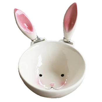 

Ceramic rabbit bowl plate rabbit shape plate dessert fruit salad bowl tableware home party decoration kitchen dining supplies