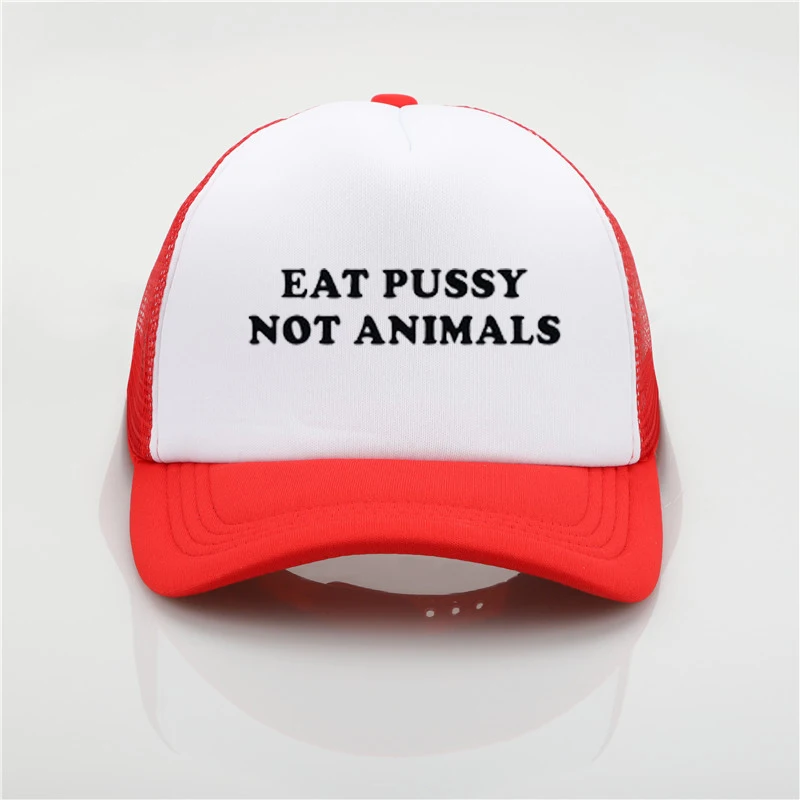 Eat Pussy шапка с сеткой eat pussy ее vegan печать бейсболка Мужская wo мужская летняя Трендовая шапка новая Солнцезащитная шляпа пляжный козырек шляпа - Цвет: Серый
