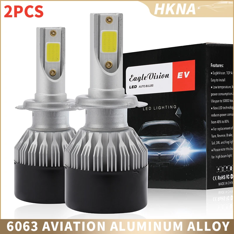 

2pcs HKNA H4 LED H7 H11 H8 HB4 H1 H3 9005 HB3 Auto Car Headlight Bulbs Motorcycle 8000LM Car Accessories 6500K 4300K Fog Lights