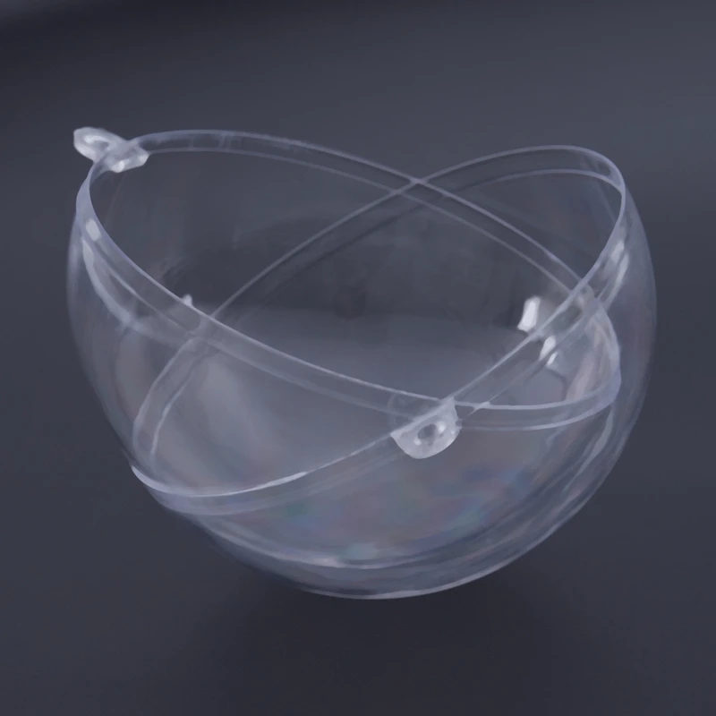 10 шт. х прозрачная пластиковая коробка для конфет, шар для конфет, прозрачный шар, подвесной шар, полый шар, свадебные приборы 8 см