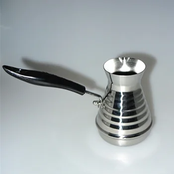 

European Long Handle Moka Pot Portable Turkish Arabian Stainless Steel Coffee Pot Butter Melting Pot Coffee Utensils 350Ml