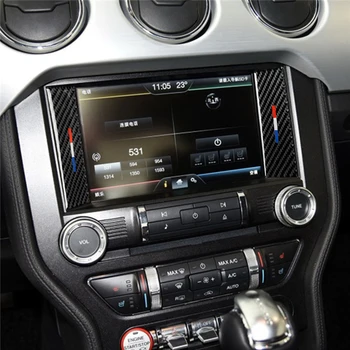 

Carbon Fiber Car Console Frame Stickers For Ford Mustang 2015-2017 Car Center Control Panel CD Covers Car Styling