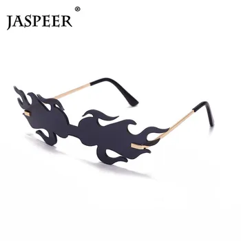 

JASPEER Creative Steampunk Rimless Sunglasses Women Punk Sun Glasses Ladies UV400 Driving Cool Fashion Eyewear Men