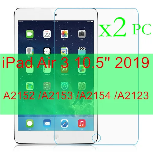 2 шт Защитное стекло для apple ipad air 1 2 pro 9,7 10,5 устойчивая к царапинам Защита экрана для ipad 2, 3, 4 стеклянная пленка - Цвет: For iPad Air 3 10.5