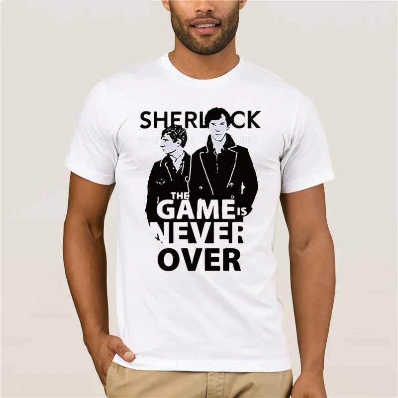

2020 Fashion summer T shirt Creative Graphic retro t shirt Kri Game Never Over Poster Sherlock Top Lycra Cotton Men T Shirt