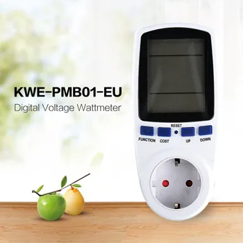

KWE-PMB01 Plug Socket Digital Voltage Wattmeter Power Consumption Watt Energy Meter AC Electricity Analyzer Monitor