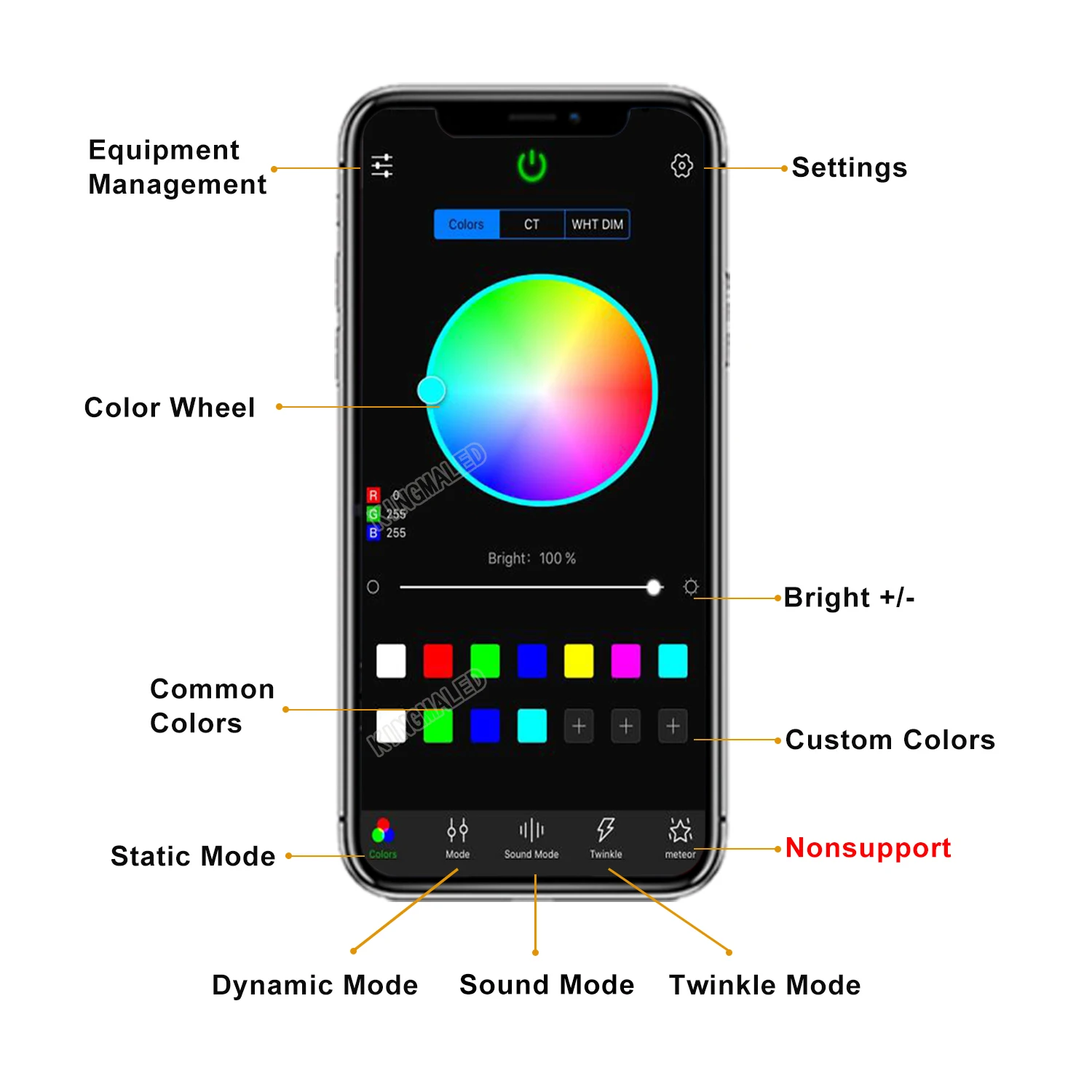 10W RGBW Twinkle Fiber Optic Light Engine Bluetooth APP Music Control with RF remote Star Ceiling LED Lights Source Driver