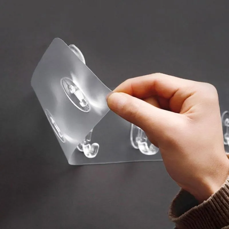 1/3/6 Hooks Transparent Self Adhesive Door Wall Hangers Suction Heavy Load Rack Cup Sucker For Kitchen Bathroom