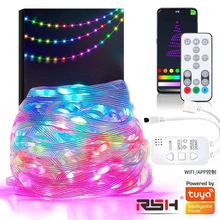 

Tuya wifiAPP and voice control method string lights dreamy RGB color Christmas party smart home ball lights string