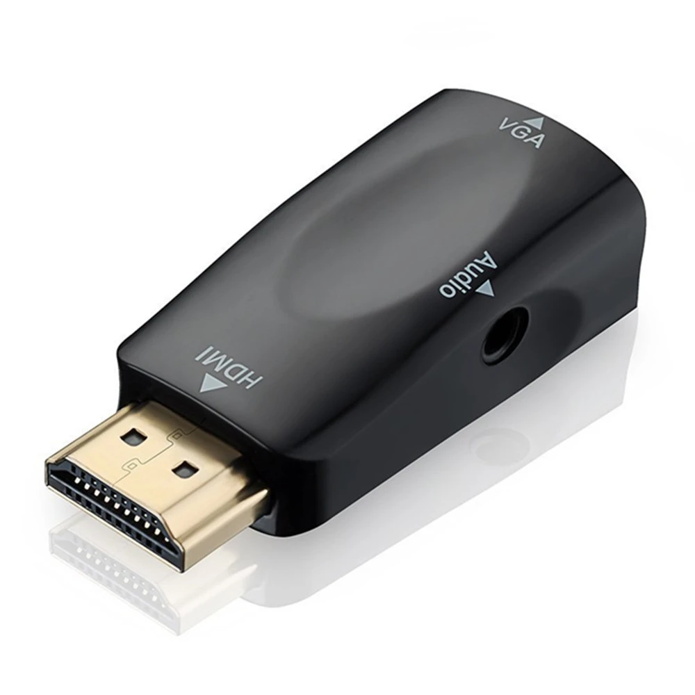 

Gold-Plated HDMI to VGA Converter Adapter with 3.5mm Audio Port for PC Laptop DVD