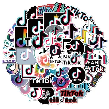 

50Pcs TikTok Logo Stickers For Phone Laptop Luggage Motorcycle Car Scrapbooking Graffiti Diary Label Stationery Sticker Decals
