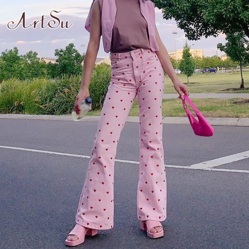 Pink heart trousers Clearance
