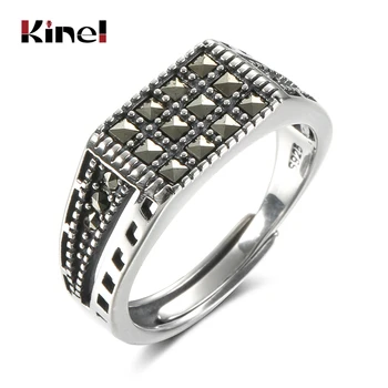 

Kinel Fine 3.5G Genuine 925 Sterling Silver Jewelry Trendy Engagement Rings for Women Men Wedding Ring