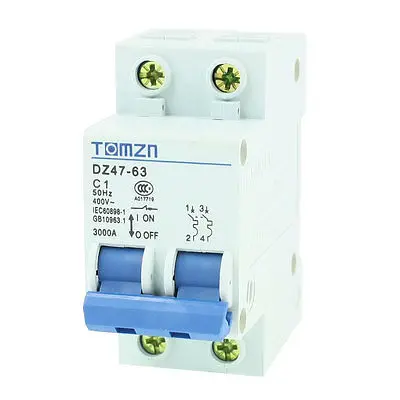 

AC 400V 1A 2 Poles 2P Overload Protection MCB Mini Circuit Breaker
