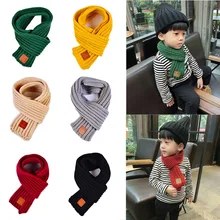 Children's scarf boys warm girls thickened small scarf knitting Korean version boys girls scarf autumn winter hair scarf