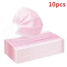 Mascarilla protectora desechable para exteriores, máscara con filtro para la boca, color rosa, 200 unidades