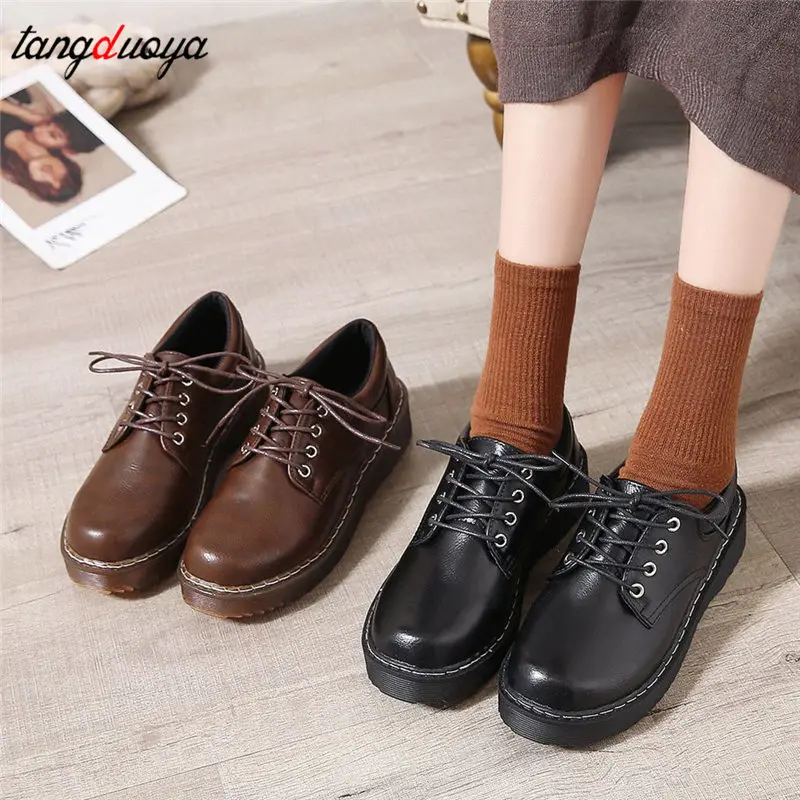 Calzado para uniforme escolar japonés Jk, zapatos para estudiantes, chicas, Kawaii, Lolita, suave, punta redonda, plataforma de charol, 4cm