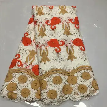 

2020. HaoLin African Lace Fabric High Quality French Nigerian Beads Embroidered Tulle Lace Fabric with Women Wedding! YJ102186