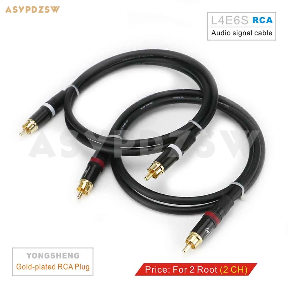 2 Root L4E6S Чистая медь аудио сигнальный кабель штекер-штекер RCA коаксиальный провод 1