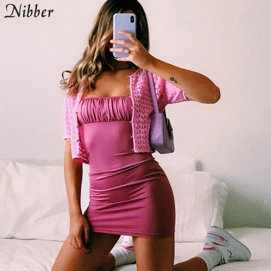 Nibber elegant red black lace up bodycon mini dress for womens 2020 summer fashion ladies beach casual vacation Harajuku dress