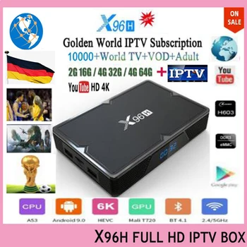 

X96H TV BOX Android 9.0 4GB 64GB 32GB Allwinner H603 6K+1yearFull HD IPTV 10000+VOD+Audt Europe Germany Spain UK French Bulgaria