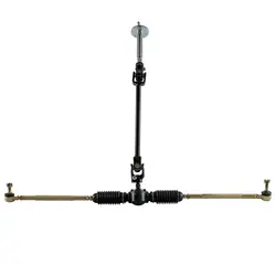 Steering Wheel Assembly Tie Rod Rack Adjustable Shaft Kit Go Kart Mini Bike Trik