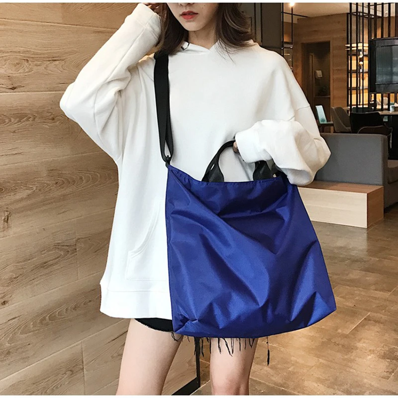Women\'s Shoulder Bag Handbags Mini Black Canvas Large Waterproof Duffle Bags Female Crossbody Travel Weekend Bag Customized