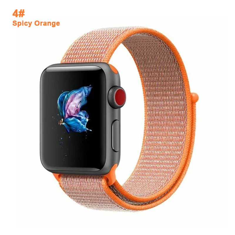 Нейлоновый ремешок для Apple Watch Series 4 5 3 2 1 мягкая дышащая Спортивная петля для iWatch 42 мм 44 мм 38 мм 40 мм браслет для часов - Цвет ремешка: 4