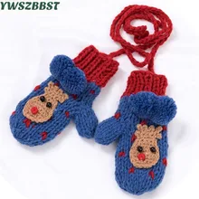 Модные зимние детские перчатки с рисунком, теплые вязаные перчатки для девочек, детские перчатки, варежки для маленьких мальчиков от 1 до 6 лет