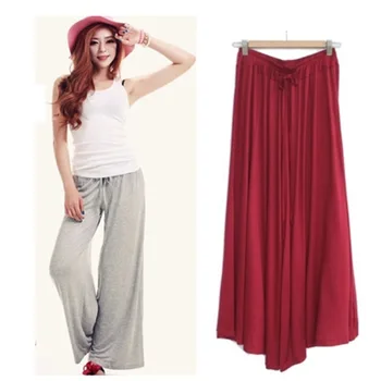 

Elastic High Waist Female Casual Loose Pant Women Modal Wide Leg Pants New Summer Thin Fashion Spring Autumn Trousers