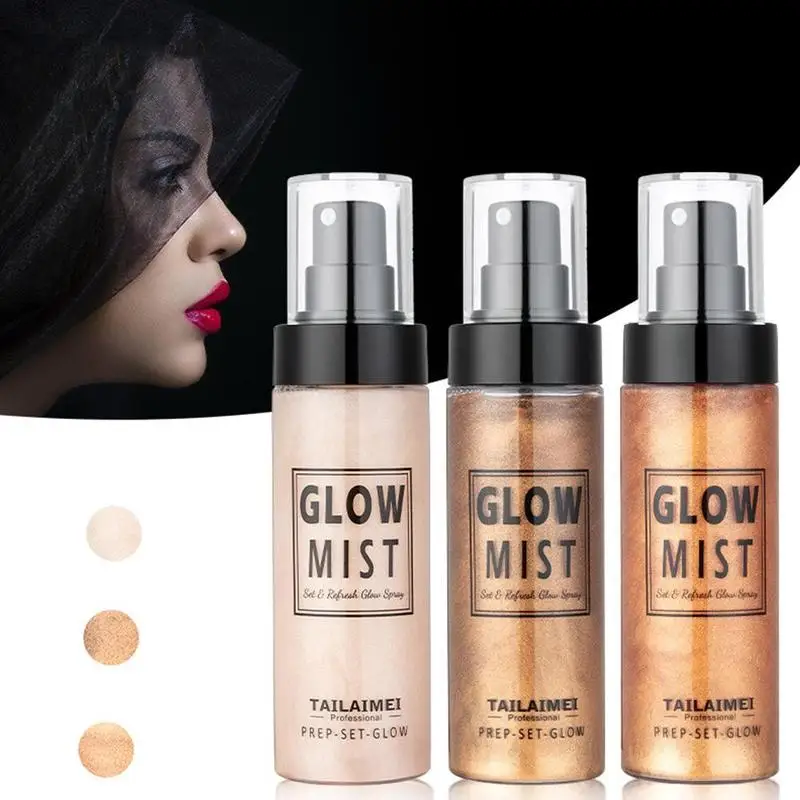 TLM Golw Mist Highlight предварительная настройка светящийся спрей Осветляющий мерцающий