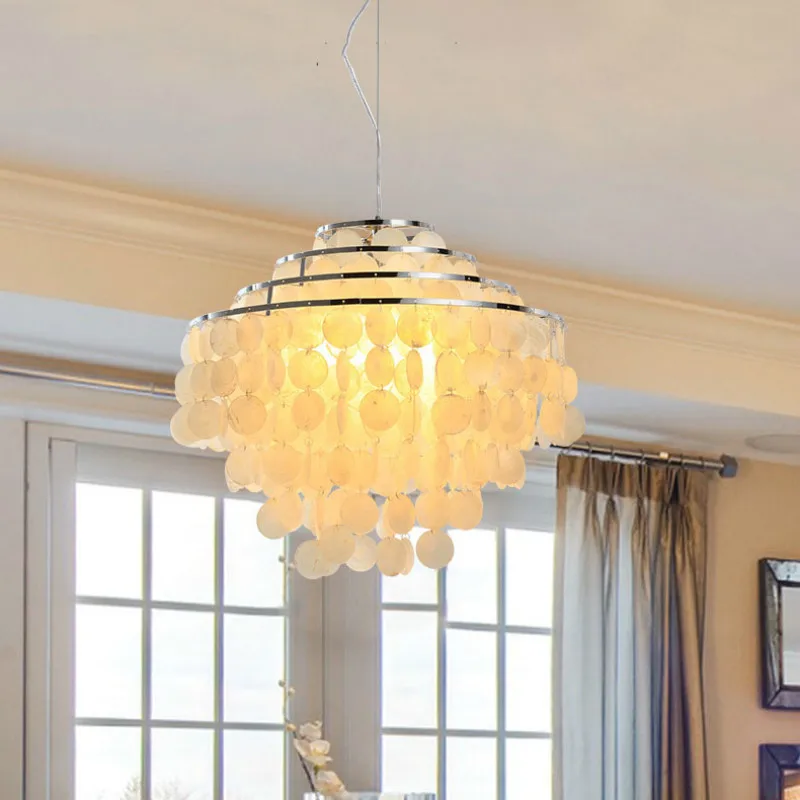 

Modern Pendant Light Led Nature White Sea Shell Bulb Aisle Lamp Bedroom Lamp Indoor Home Lighting Light Fixture