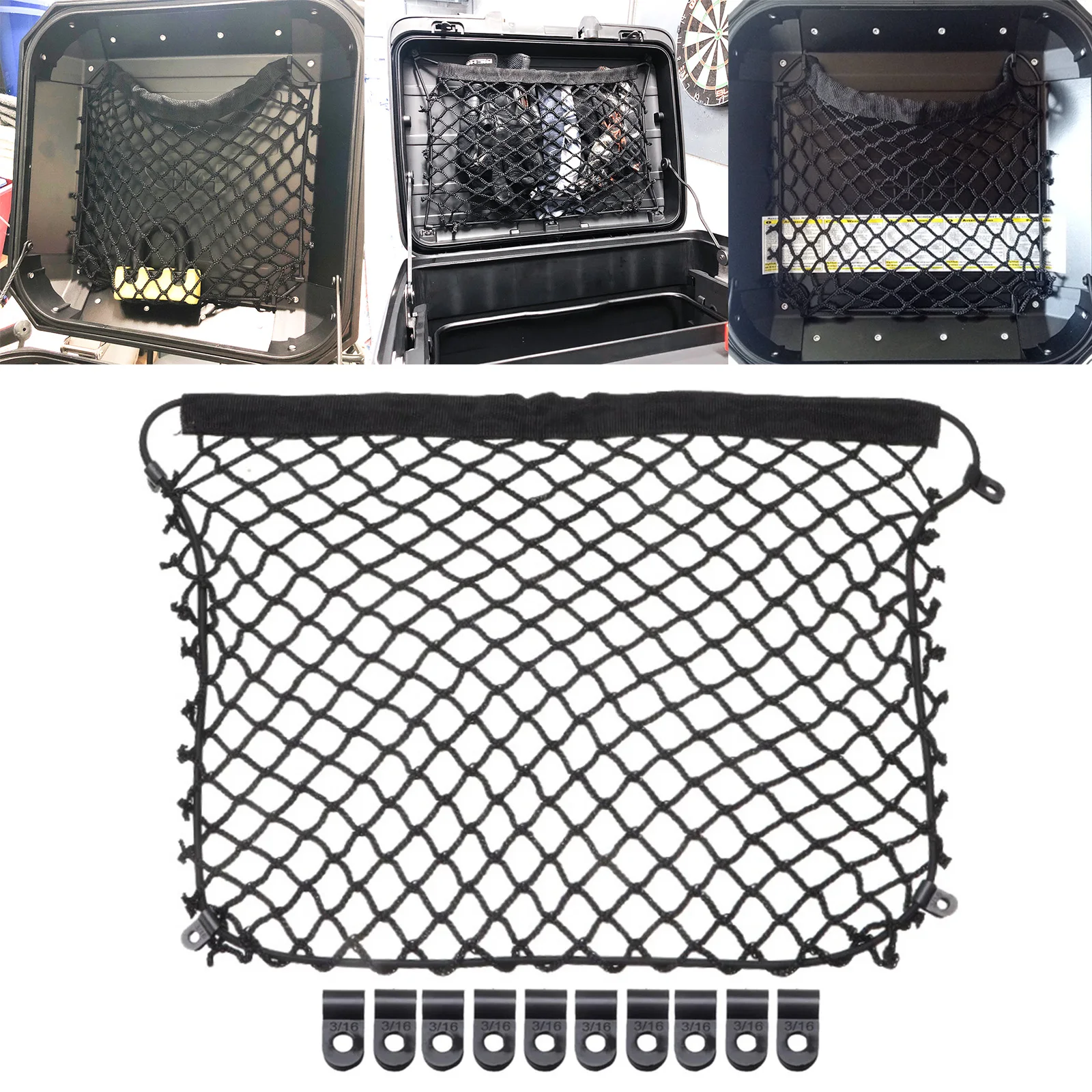 Organizzatore Di Bagagli Per Motociclette Deposito Di Rete Cargo Mesh Bauletto Bauletto Organizer Panniers Ganci Per Bmw Gs R1200Gs R1250Gs F700Gs