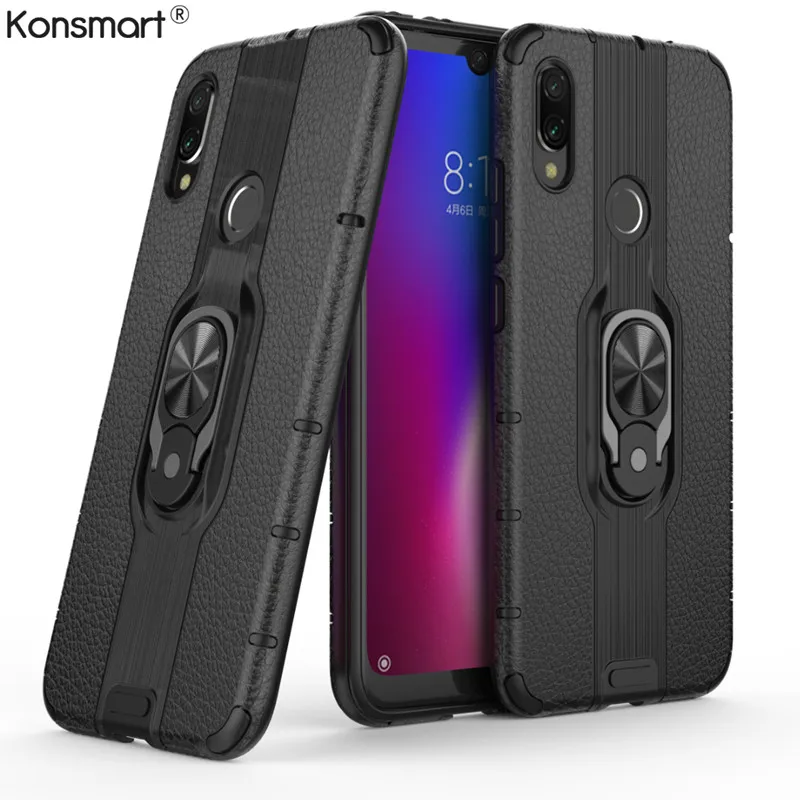 Redmi 7 Чехол для Xiaomi Note кольцо Броня магнитный автомобильный держатель