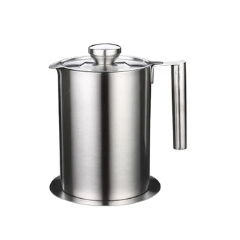

Stainless Steel Kitchen Cooking Oil Filter Pot Soup Grease Strainer Separator Large Capacity P7Ding