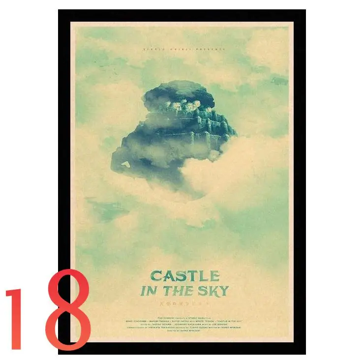 Тёмно-синий Идеальный JL Laputa Castle in the Sky Хаяо миядзяки; домашний декор крафт Бумага высокое качество постер на стену стикеры TKZC01 - Цвет: Тёмно-синий
