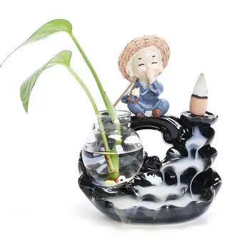 

Creative Backflow Incense Burner Living Room Small Ornaments Incense Holder Vaper Smoke Humidificador Buddhist Supplies EB50XX