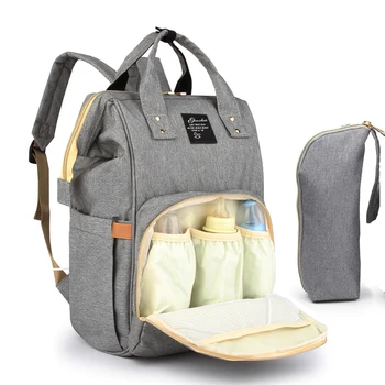 

2020 New Mother Diaper Bags Multifunctional Waterproof Oxford Cloth Large Capacity Backpack + Bottle Bag
