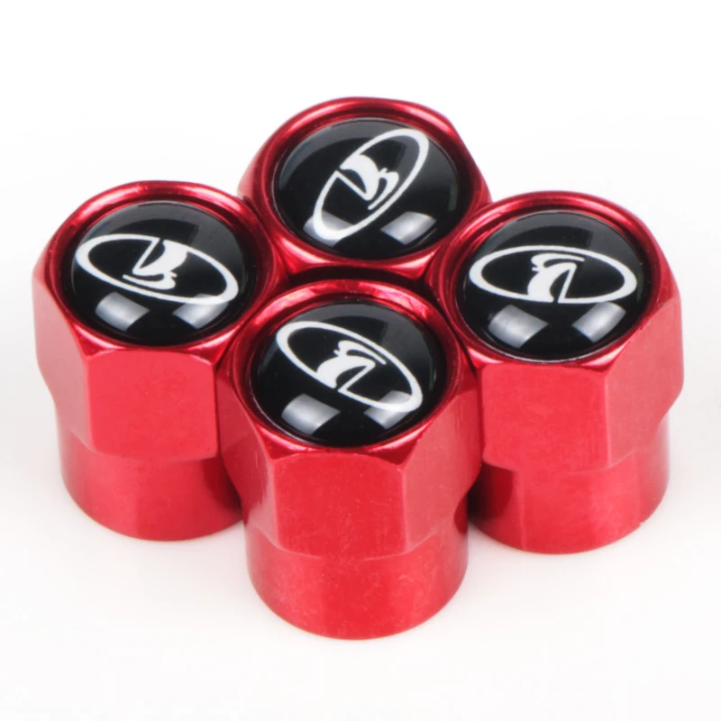 4 шт. красные Металлические колпачки воздушного клапана для автомобильных колес с фирменным логотипом для Mercedes GMC Citroen Abarth Mini Coopel AMG Ford KIA