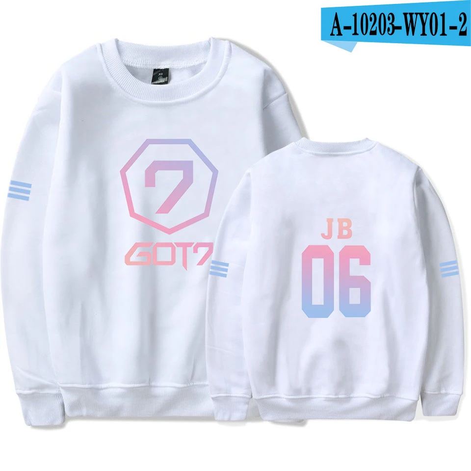 GOT7 Женская и мужская толстовка с капюшоном Harajuku Мужская/женская уличная Толстовка с длинным рукавом хип-хоп размера плюс одежда Прямая поставка - Цвет: white