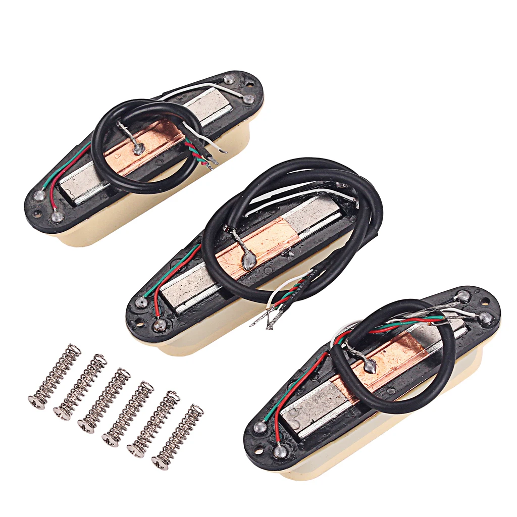 Cream Single Coil Humbucker Pickup M/N/B with Mounting Screws Electric Guitar Replacement Part for ST Electric Guitar