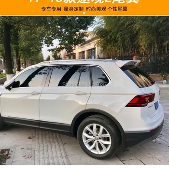 

For Volkswagen Tiguan L Spoiler 2017 ABS Plastic Unpainted Color Rear Roof Spoiler Wing Trunk Lip Boot Cover Car Styling