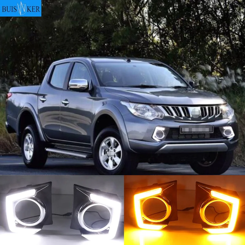 

2Pcs Car LED Daytime Running Light DRL Lamp For Mitsubishi Triton L200 2015 2016 2017 2018 Dimming Function Fog lamp