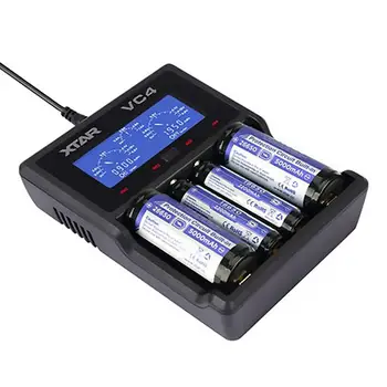 

Battery Charger Universal 4-Slot LCD Screen Display USB Ni-MH/Ni-CD Li-ion 18650 26650 32650 14500 AA AAA LD489