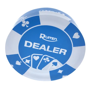

Durable Transparent Blue Acrylic Dealer Button for Poker Card Casino Board Game Parts 7.2 x 2cm