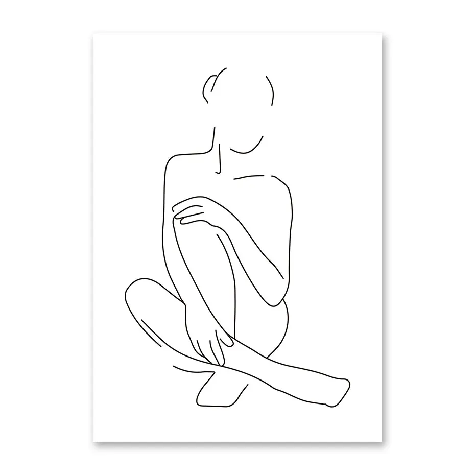 Сексуальные женские принты тела плакаты минималистическая линия рисования холст живопись для гостиной спальни домашний декор современные картины - Цвет: YCA90001-A