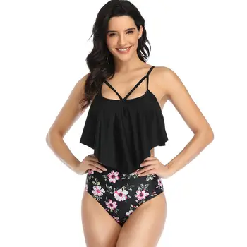 

New Arrivals Ruffle Bikini Set 2020 Swimsuit Women 2 Pieces High Waist Bikini Push Up Plus Size Swimwear XXL Print Bathing Suit